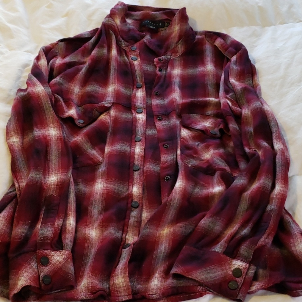 Plaid Sanctuary Button-Up Boyfriend Shirt